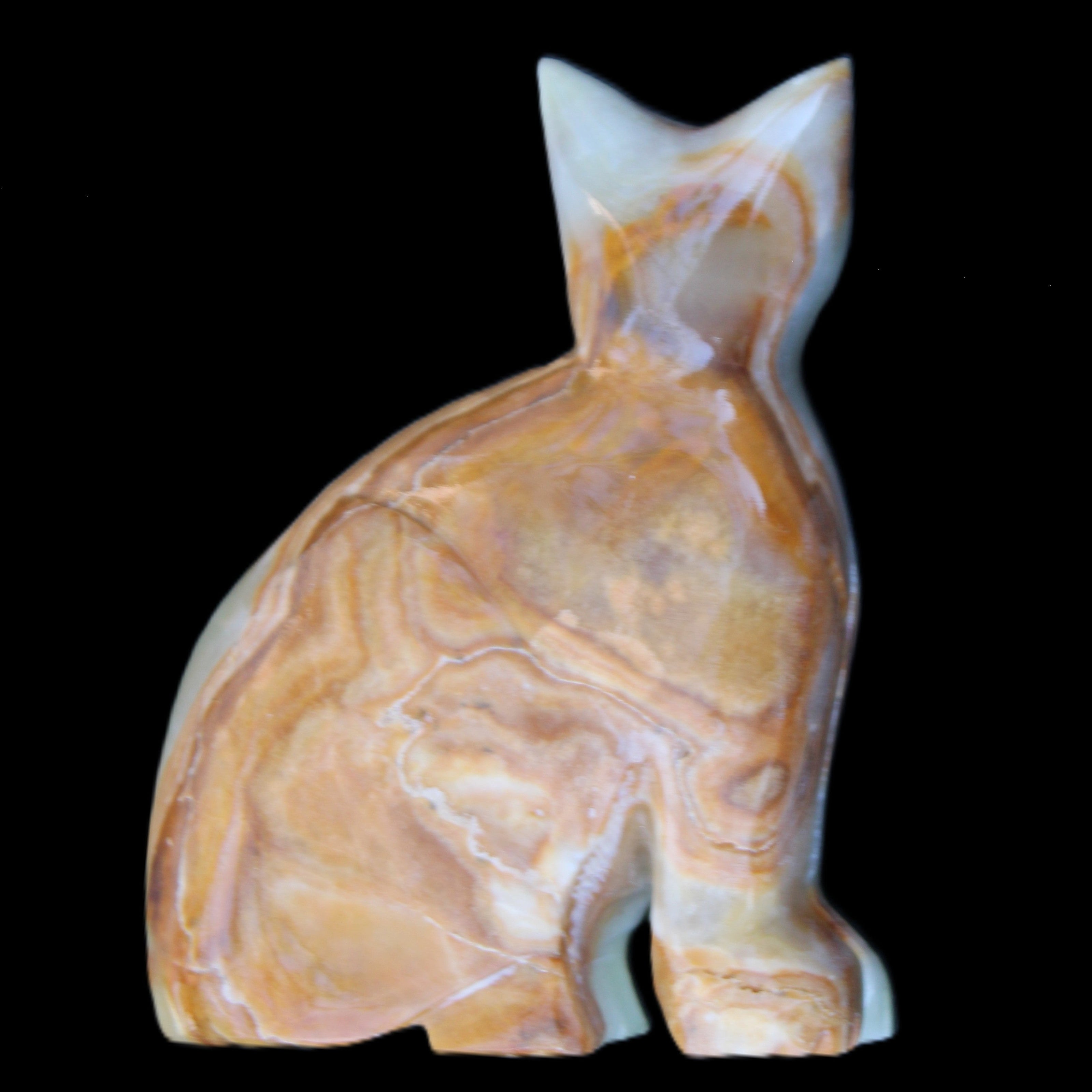 Afghan Jade hand-carved Cat 77*31*105mm 404g in sunlight - Rocks and Things Store