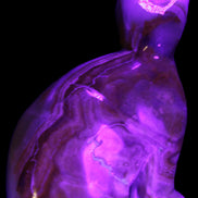 Afghan Jade hand-carved Cat 77*31*105mm 404g in UV light - Rocks and Things Store