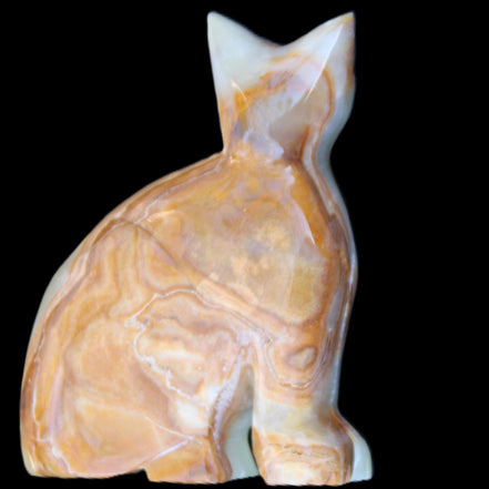Afghan Jade hand-carved Cat 77*31*105mm 404g in sunlight - Rocks and Things Store