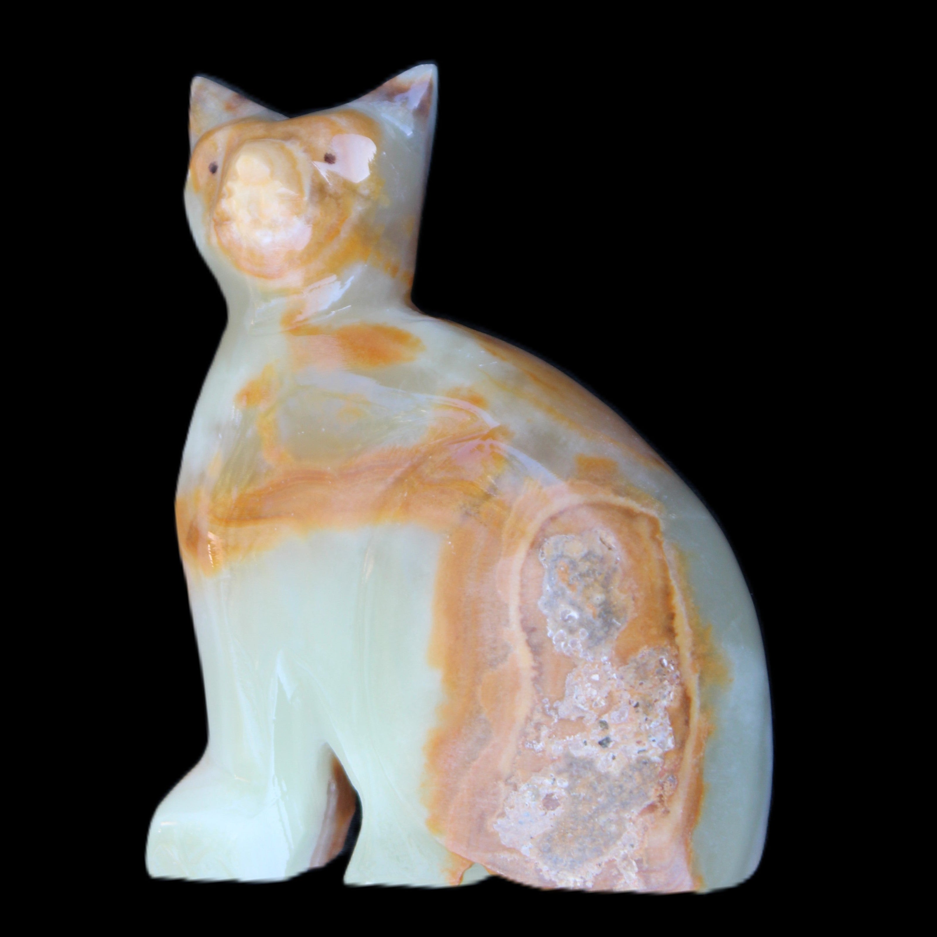 Afghan Jade hand-carved Cat 77*31*105mm 404g in sunlight - Rocks and Things Store