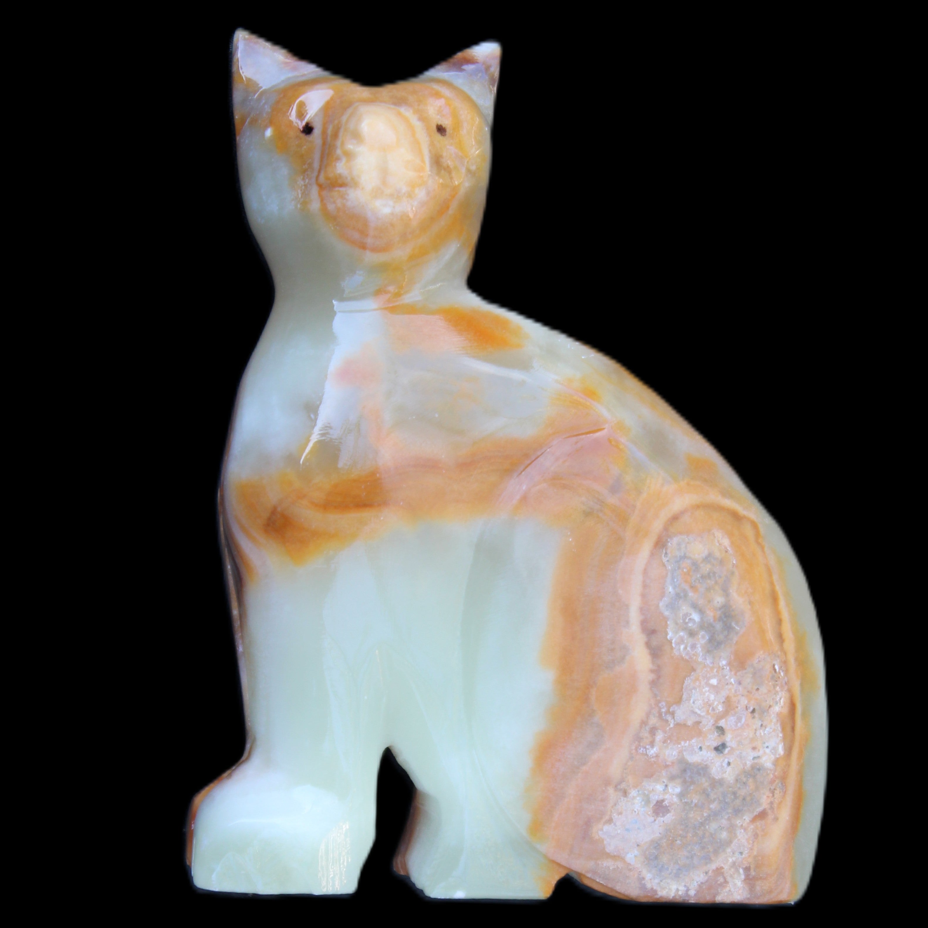 Afghan Jade hand-carved Cat 77*31*105mm 404g in sunlight - Rocks and Things Store