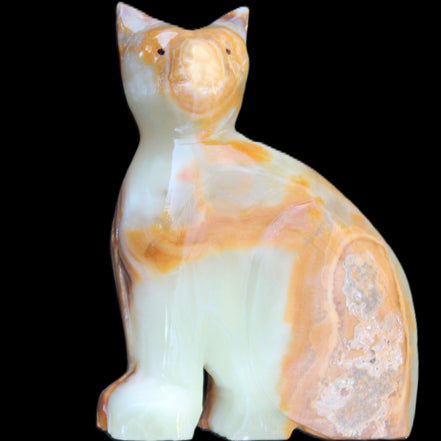 Afghan Jade hand-carved Cat 77*31*105mm 404g in sunlight - Rocks and Things Store