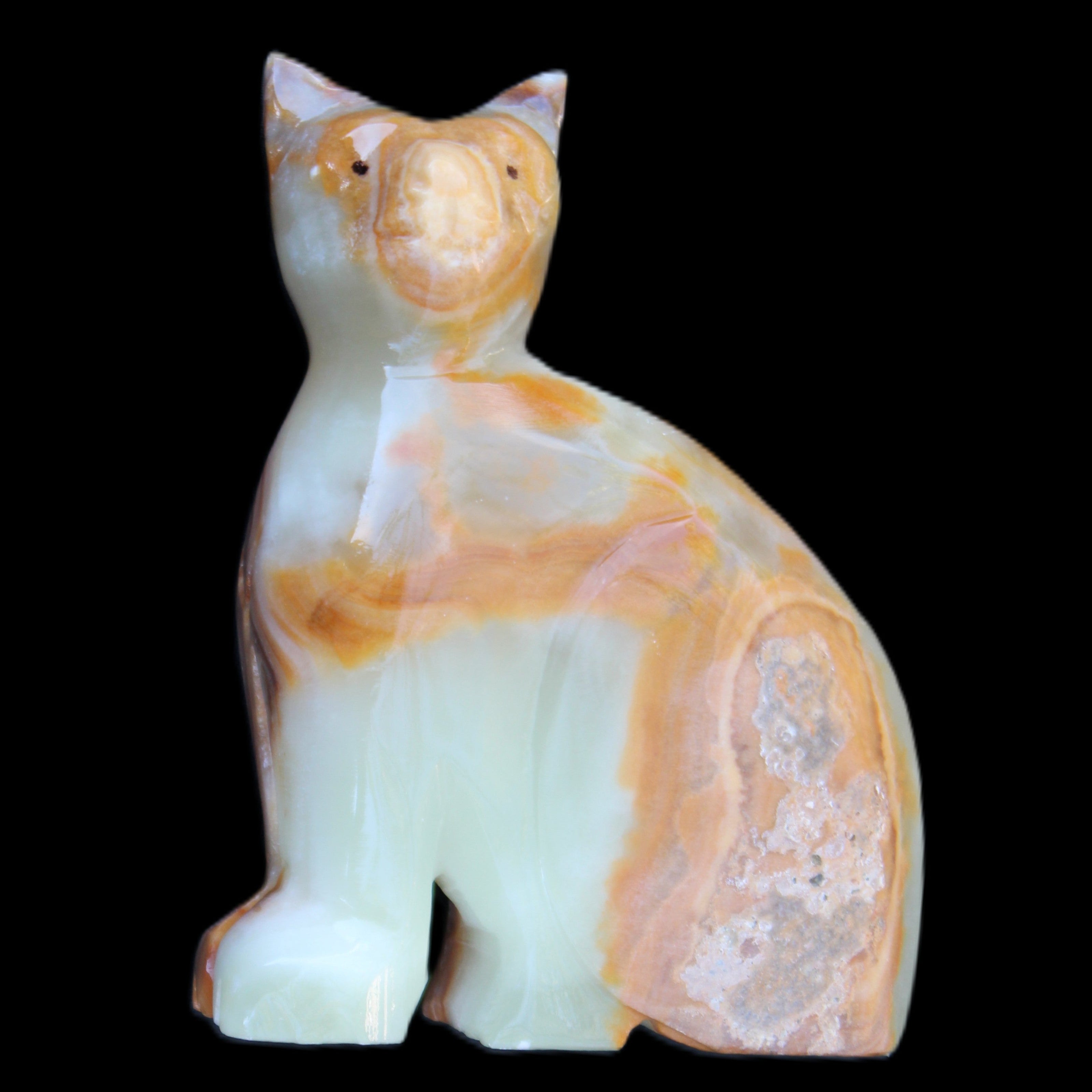 Afghan Jade hand-carved Cat 77*31*105mm 404g in sunlight - Rocks and Things Store
