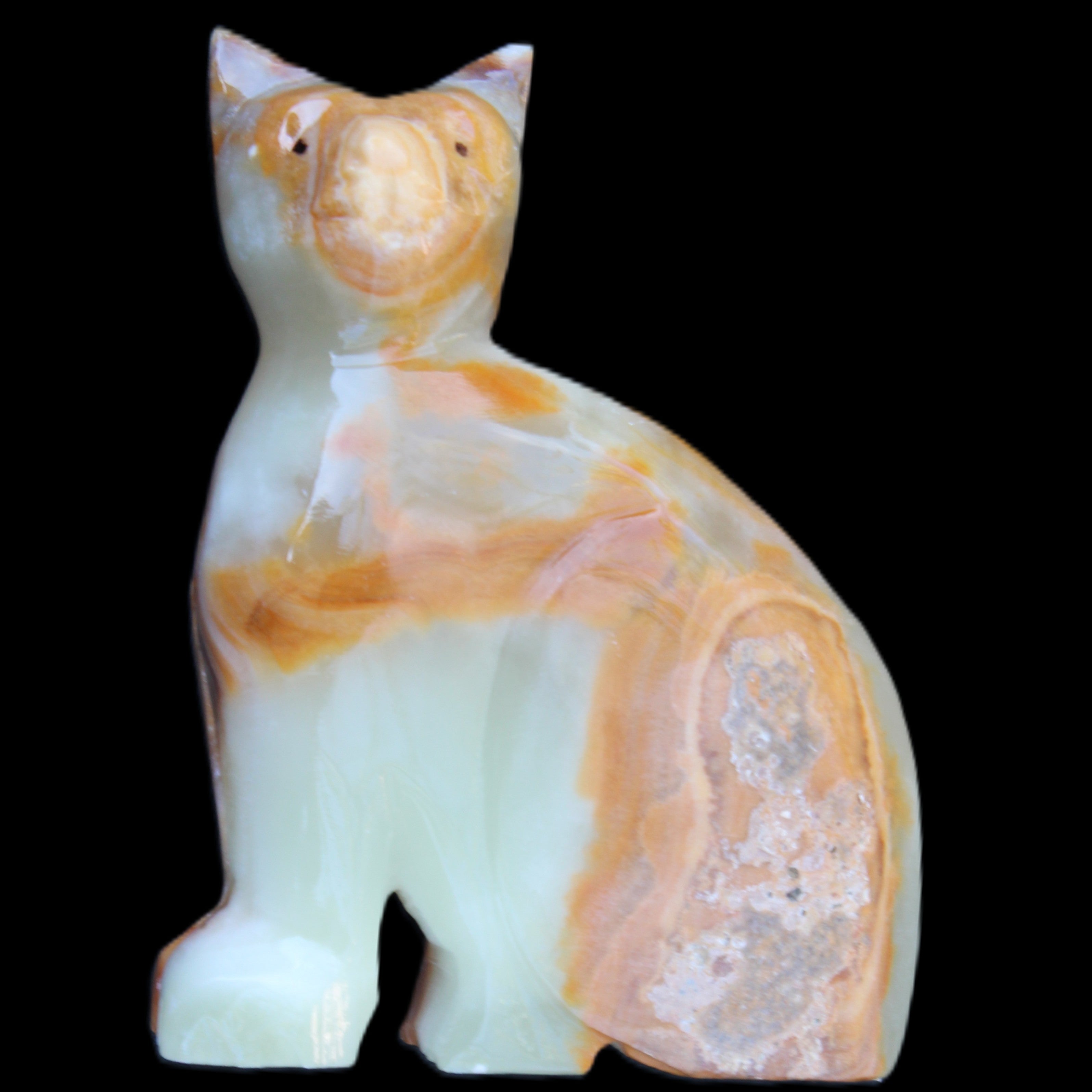 Afghan Jade hand-carved Cat 77*31*105mm 404g in sunlight - Rocks and Things Store