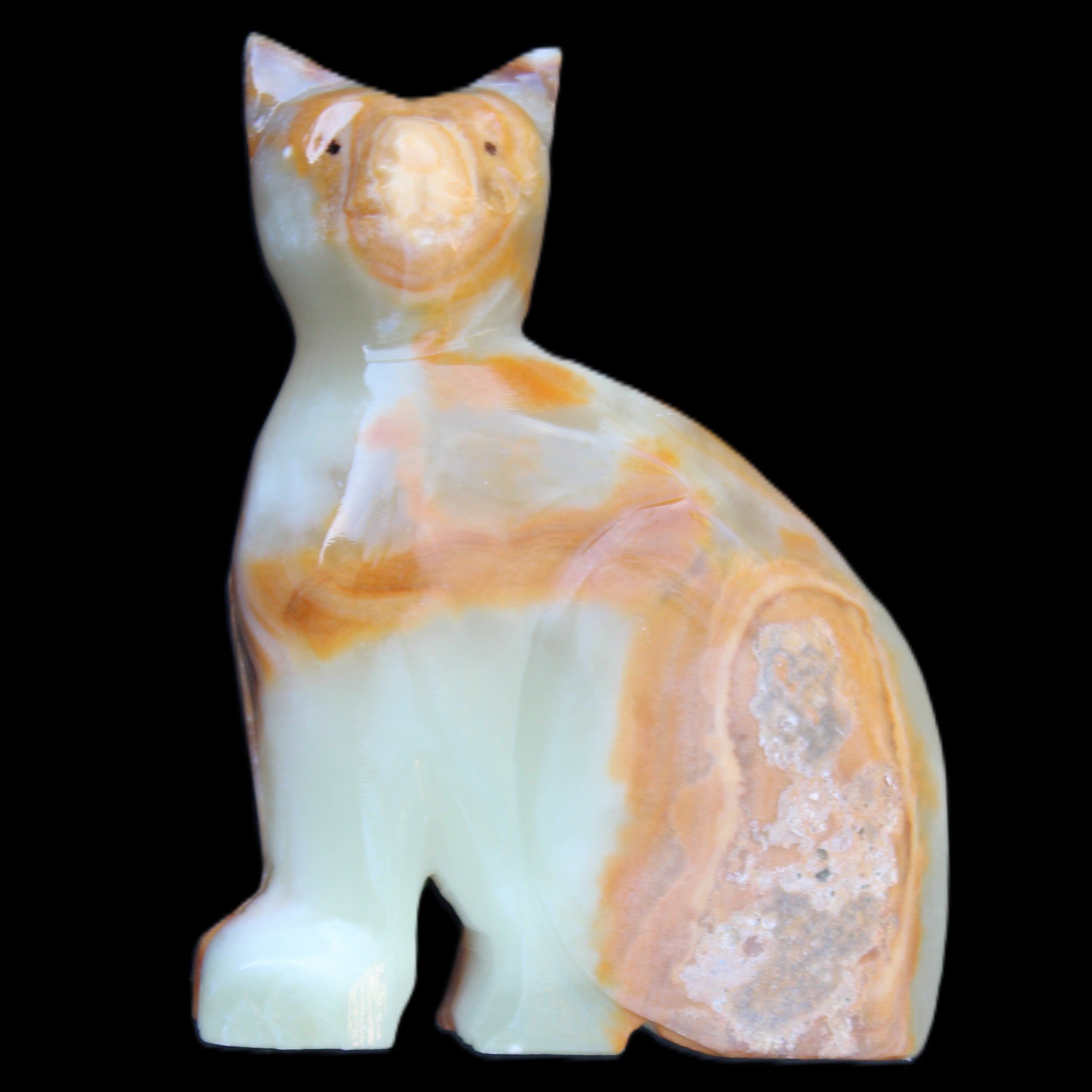Afghan Jade hand-carved Cat 77*31*105mm 404g in sunlight - Rocks and Things Store