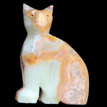 Afghan Jade hand-carved Cat 77*31*105mm 404g in sunlight - Rocks and Things Store