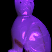 Afghan Jade hand-carved Cat 75*33*108mm 413g in UV light - Rocks and Things Store