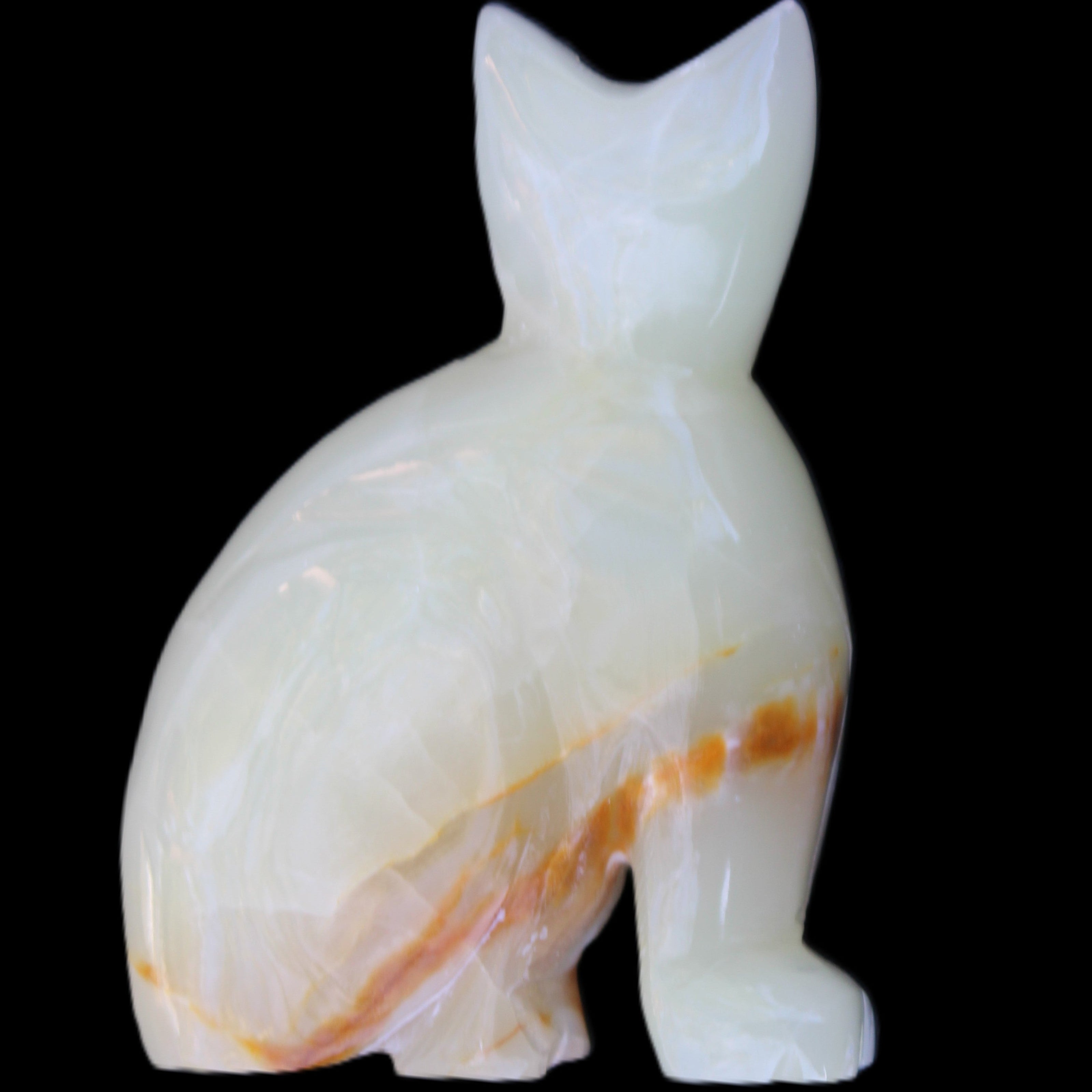 Afghan Jade hand-carved Cat 75*33*108mm 413g in sunlight - Rocks and Things Store