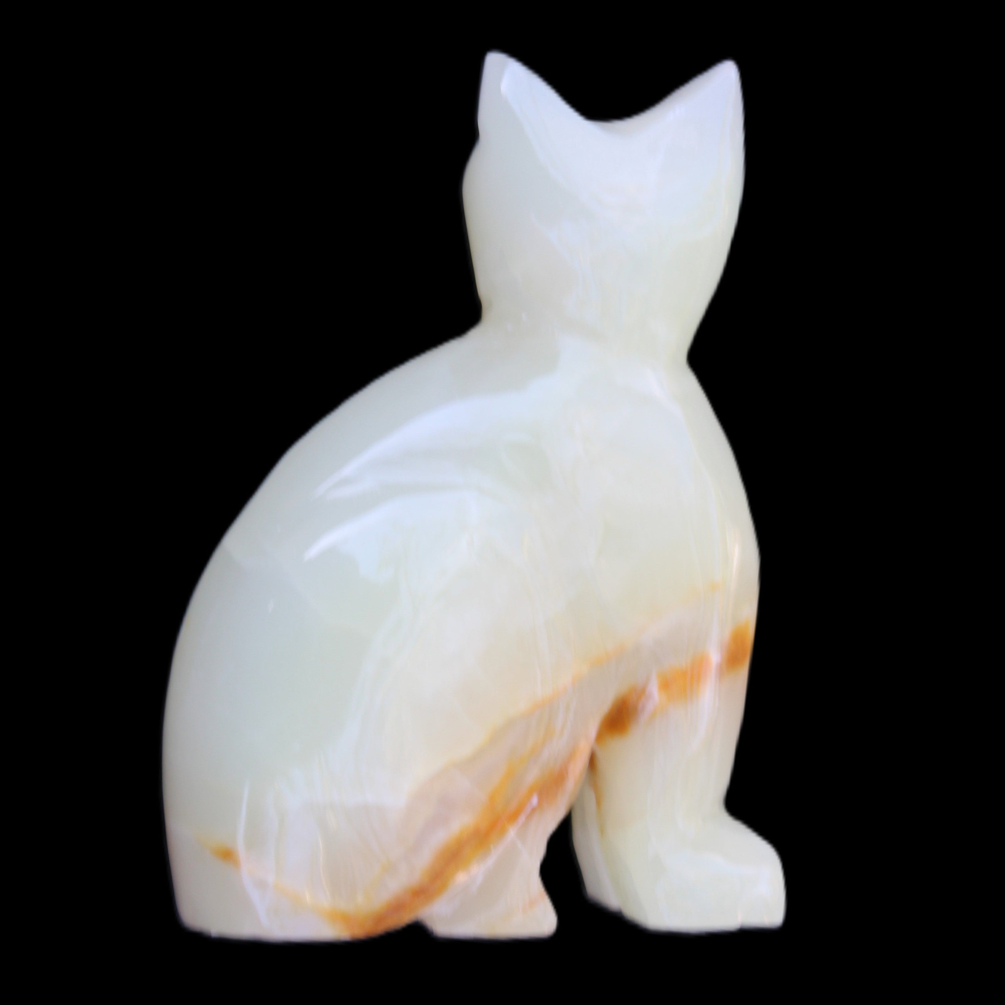 Afghan Jade hand-carved Cat 75*33*108mm 413g in sunlight - Rocks and Things Store