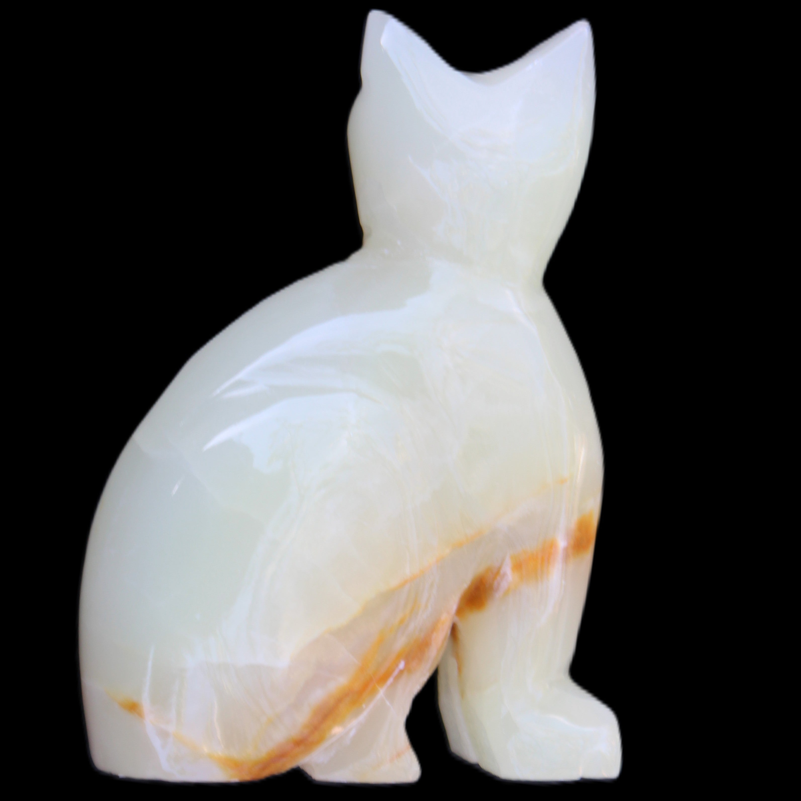 Afghan Jade hand-carved Cat 75*33*108mm 413g in sunlight - Rocks and Things Store