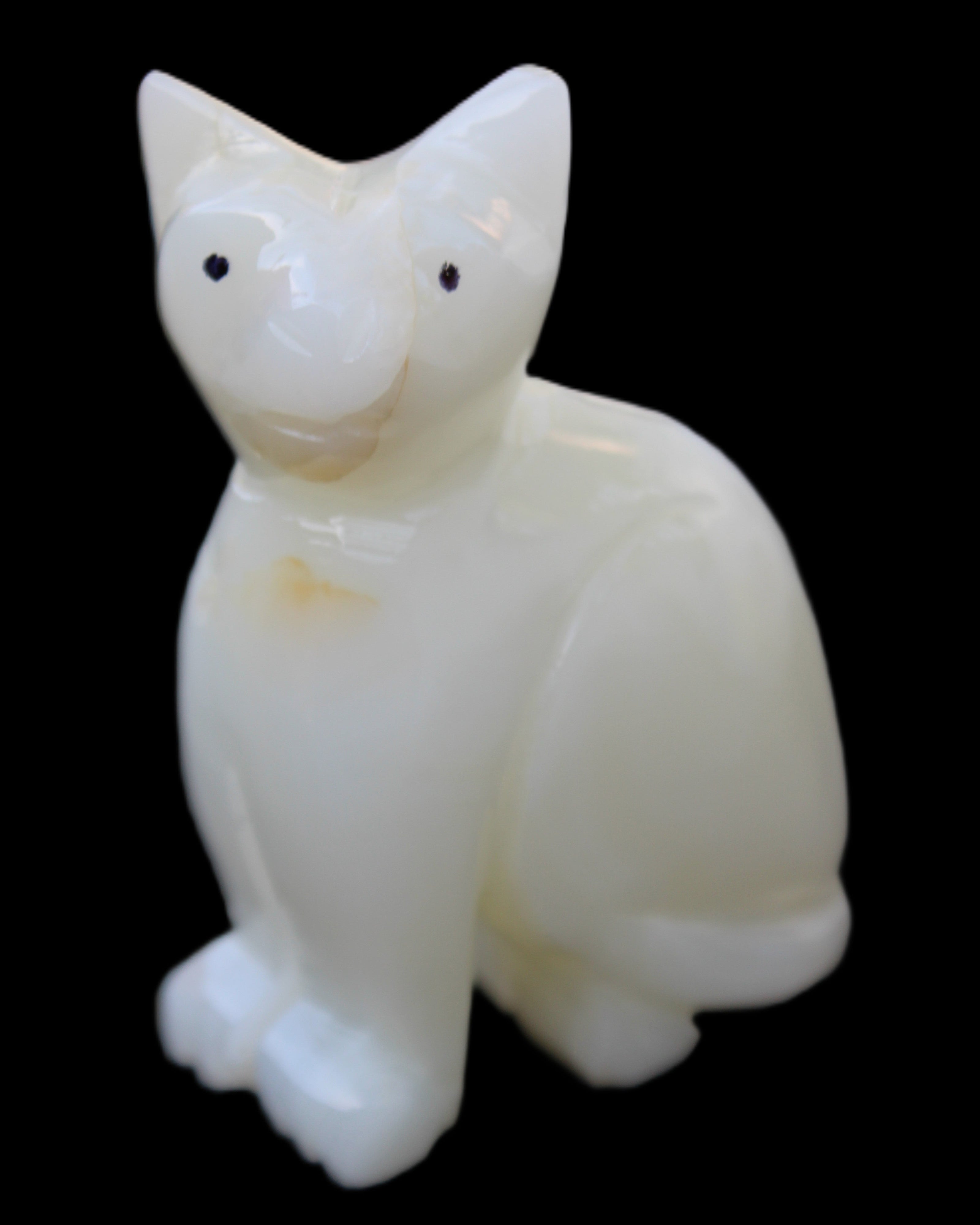 Afghan Jade hand-carved Cat 70*34*102mm 388g in sunlight - Rocks and Things Store