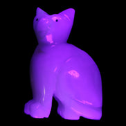 Afghan Jade hand-carved Cat 70*34*102mm 388g in UV light - Rocks and Things Store