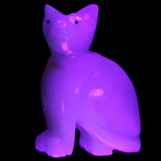 Afghan Jade hand-carved Cat 70*34*102mm 388g in UV light - Rocks and Things Store