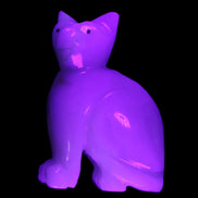 Afghan Jade hand-carved Cat 70*34*102mm 388g in UV light - Rocks and Things Store
