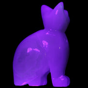 Afghan Jade hand-carved Cat 70*34*102mm 388g in UV light - Rocks and Things Store