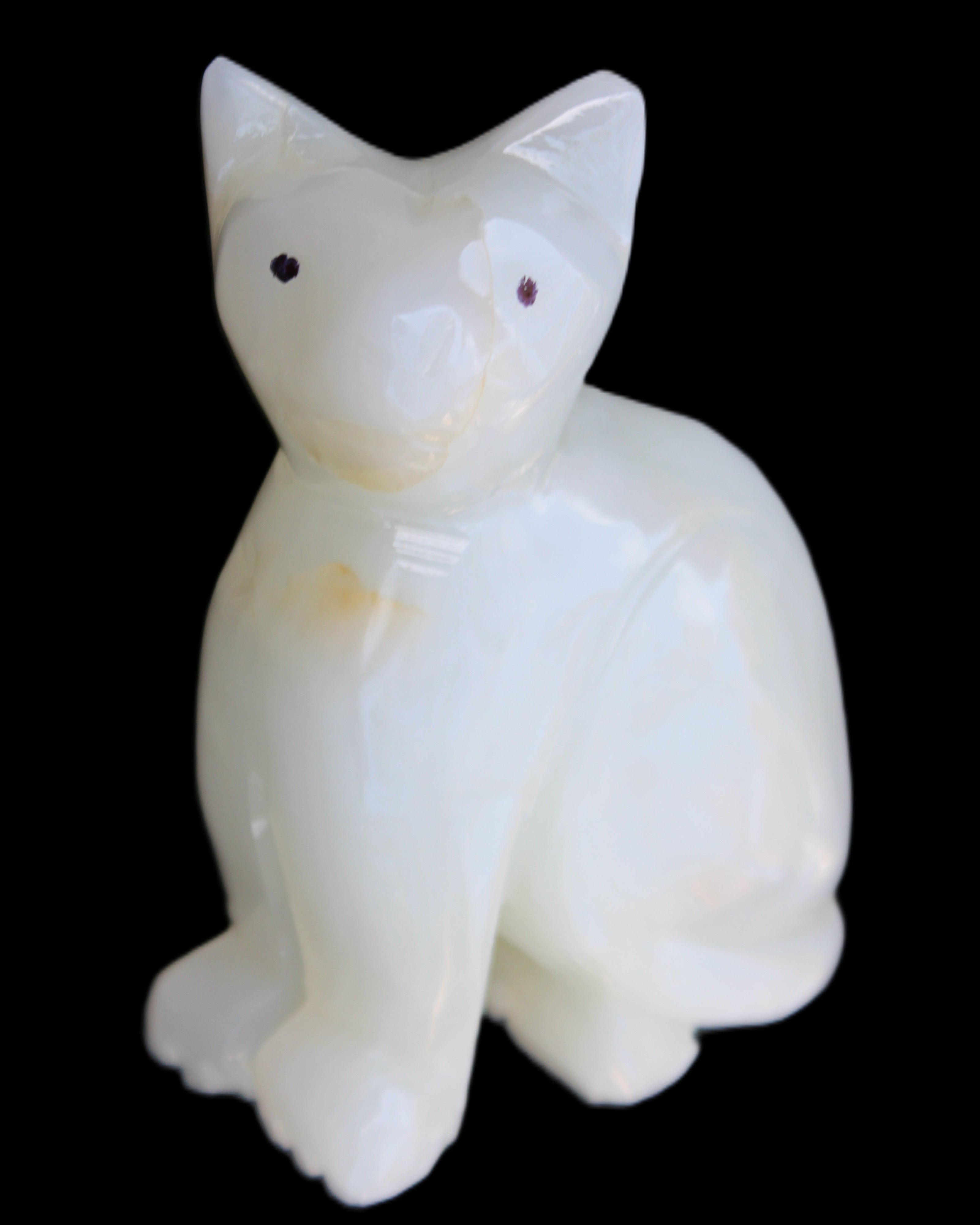 Afghan Jade hand-carved Cat 70*34*102mm 388g in sunlight - Rocks and Things Store