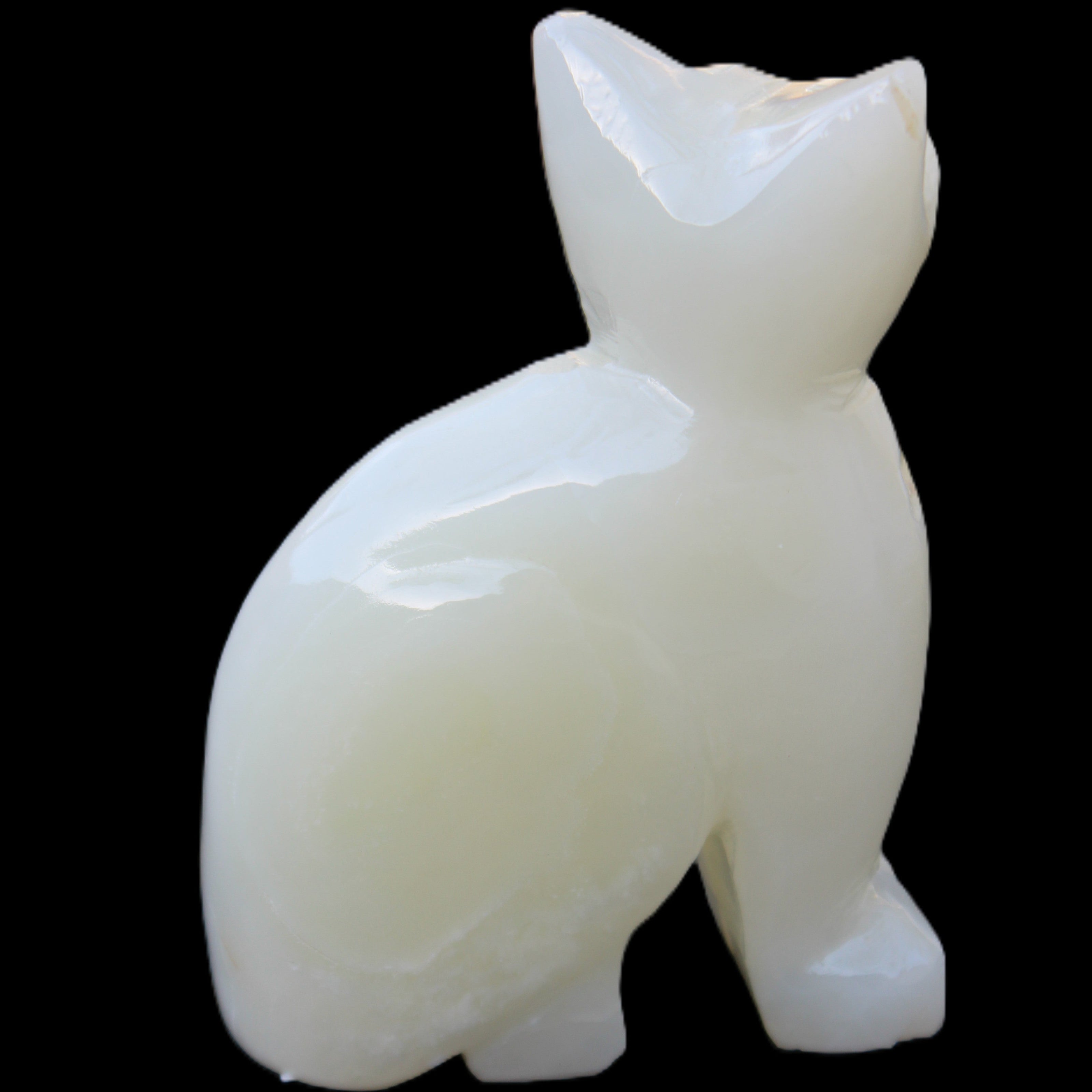 Afghan Jade hand-carved Cat 70*34*102mm 388g in sunlight - Rocks and Things Store
