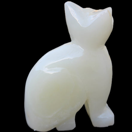 Afghan Jade hand-carved Cat 70*34*102mm 388g in sunlight - Rocks and Things Store