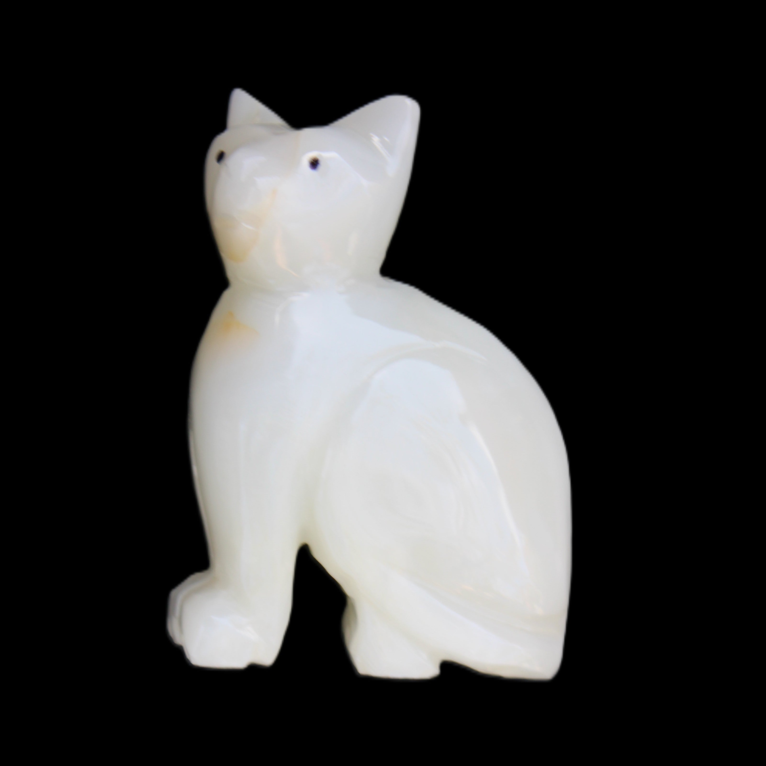 Afghan Jade hand-carved Cat 70*34*102mm 388g in sunlight - Rocks and Things Store
