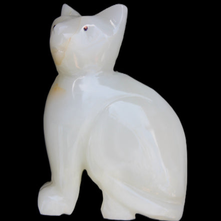 Afghan Jade hand-carved Cat 70*34*102mm 388g in sunlight - Rocks and Things Store