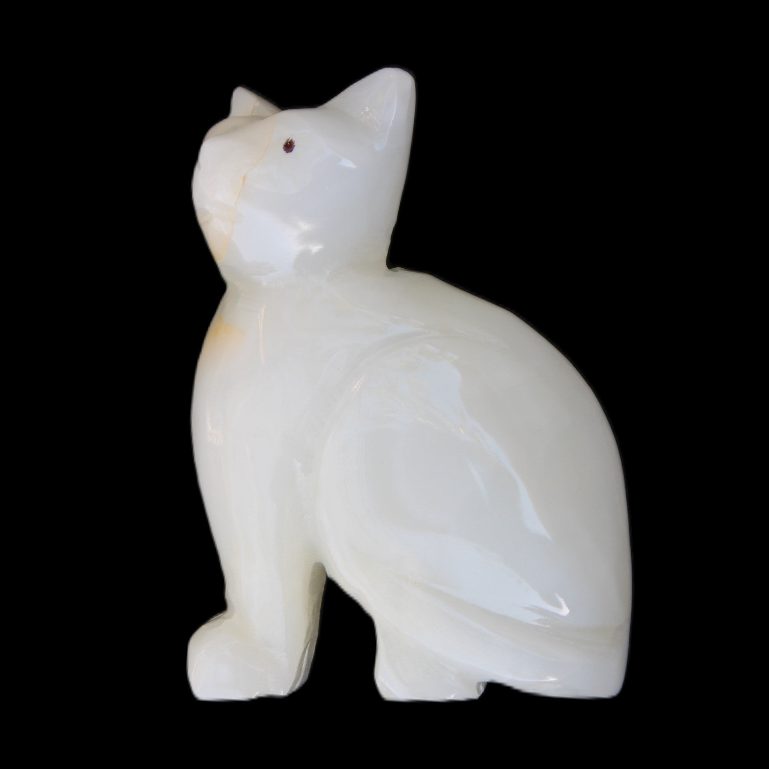 Afghan Jade hand-carved Cat 70*34*102mm 388g in sunlight - Rocks and Things Store