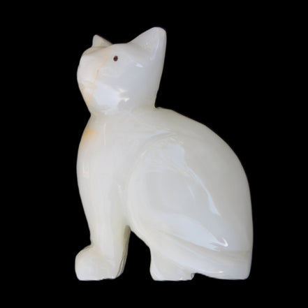 Afghan Jade hand-carved Cat 70*34*102mm 388g in sunlight - Rocks and Things Store