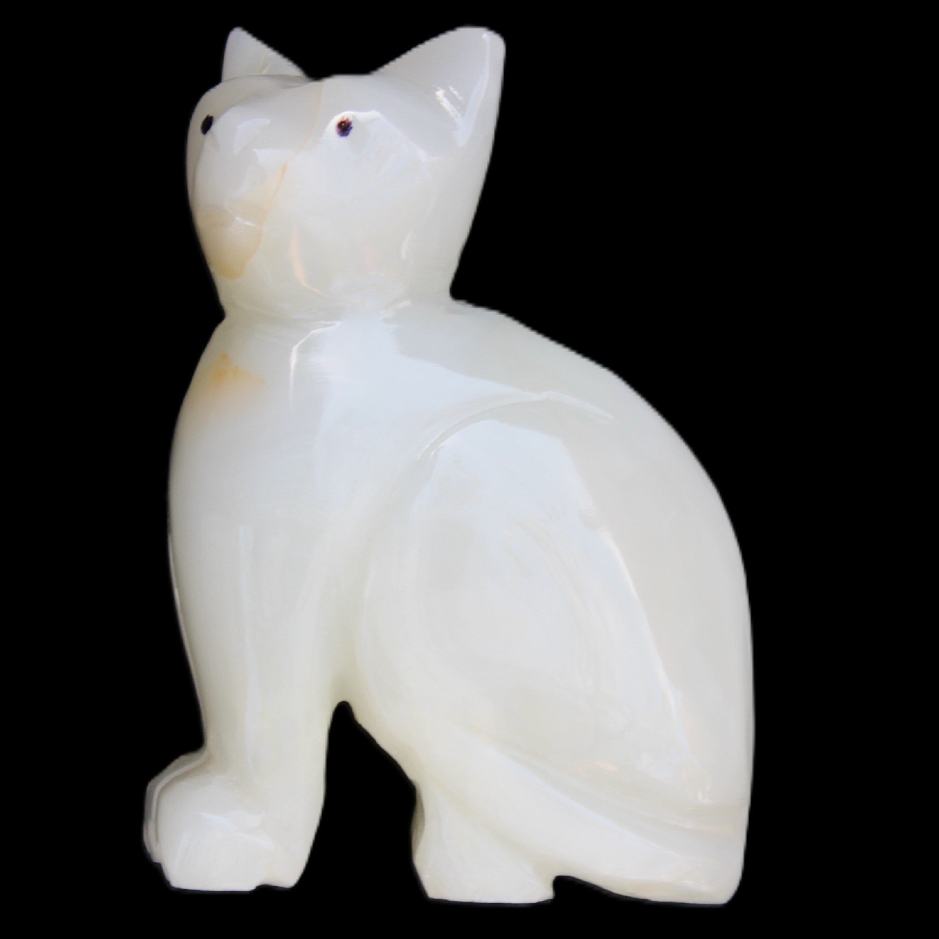 Afghan Jade hand-carved Cat 70*34*102mm 388g in sunlight - Rocks and Things Store