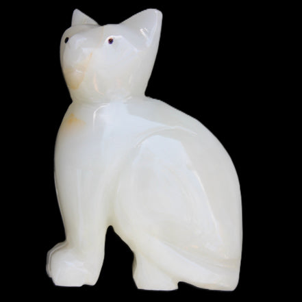 Afghan Jade hand-carved Cat 70*34*102mm 388g in sunlight - Rocks and Things Store