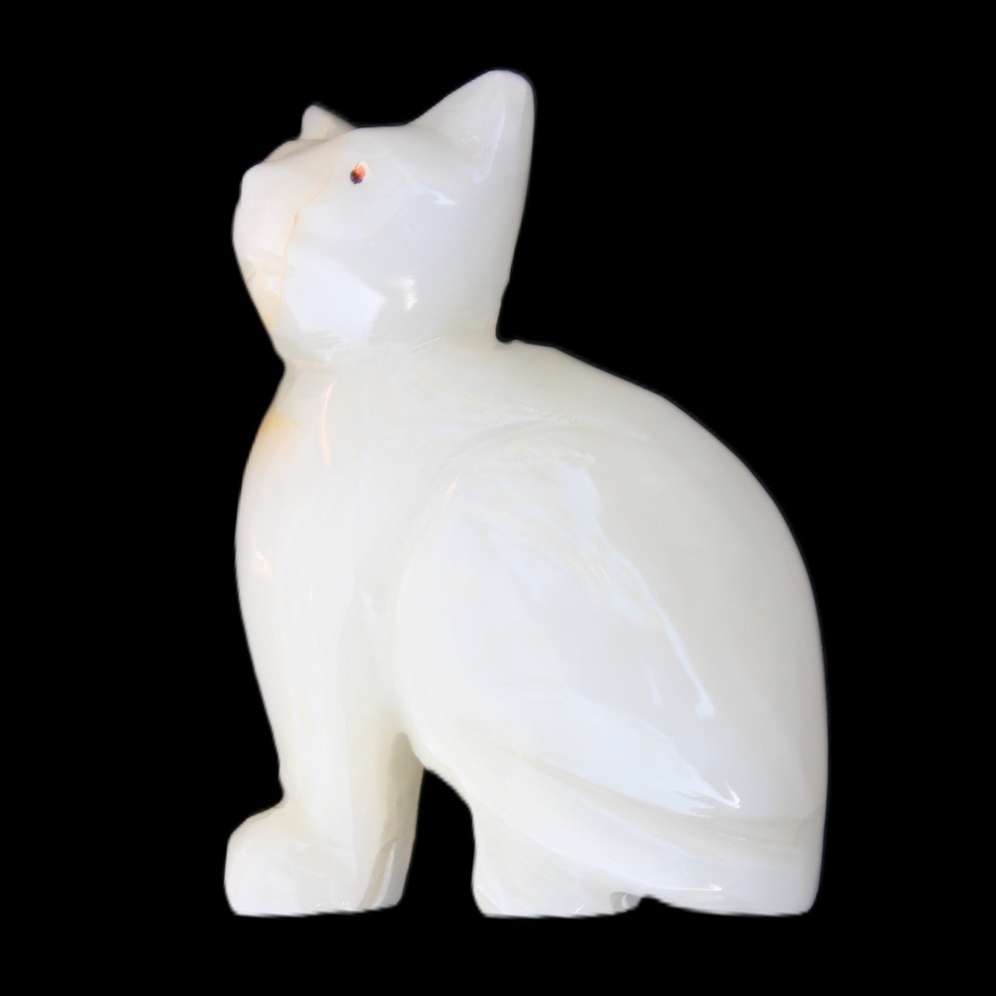 Afghan Jade hand-carved Cat 70*34*102mm 388g in sunlight - Rocks and Things Store