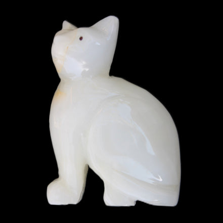 Afghan Jade hand-carved Cat 70*34*102mm 388g in sunlight - Rocks and Things Store