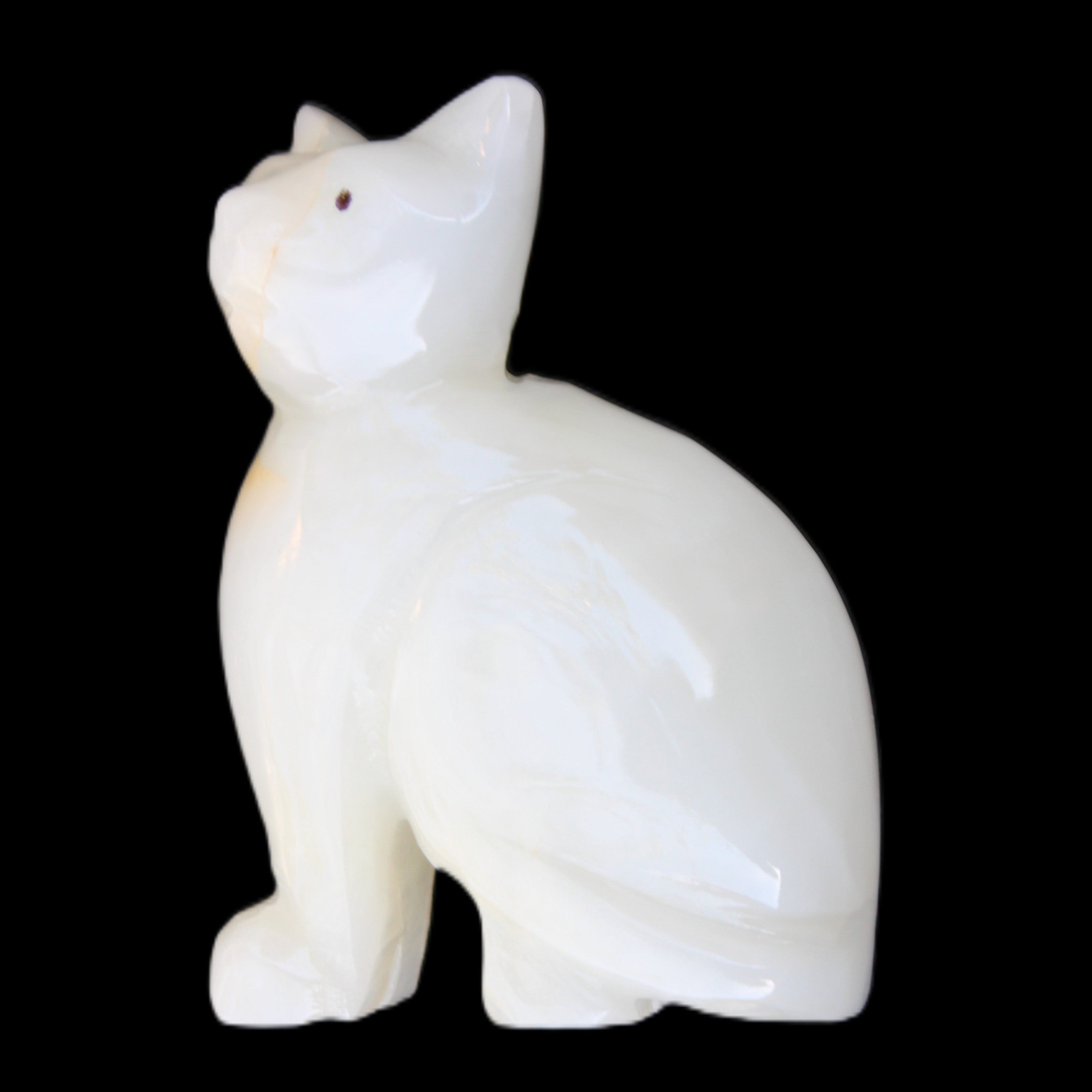 Afghan Jade hand-carved Cat 70*34*102mm 388g in sunlight - Rocks and Things Store