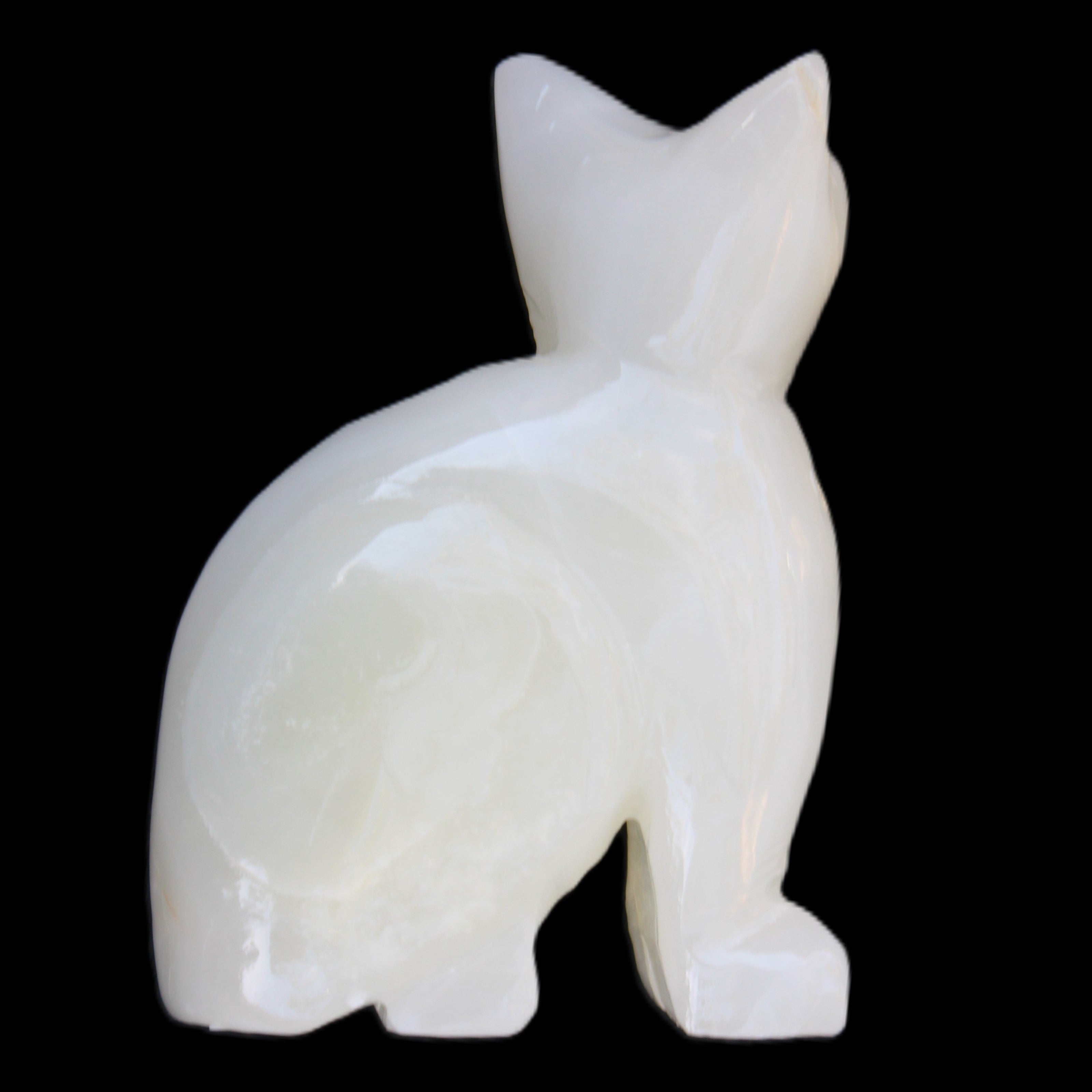 Afghan Jade hand-carved Cat 70*34*102mm 388g in sunlight - Rocks and Things Store