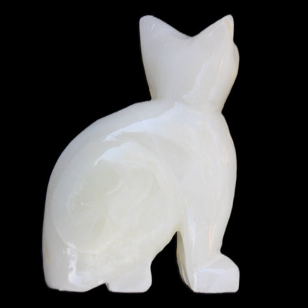 Afghan Jade hand-carved Cat 70*34*102mm 388g in sunlight - Rocks and Things Store