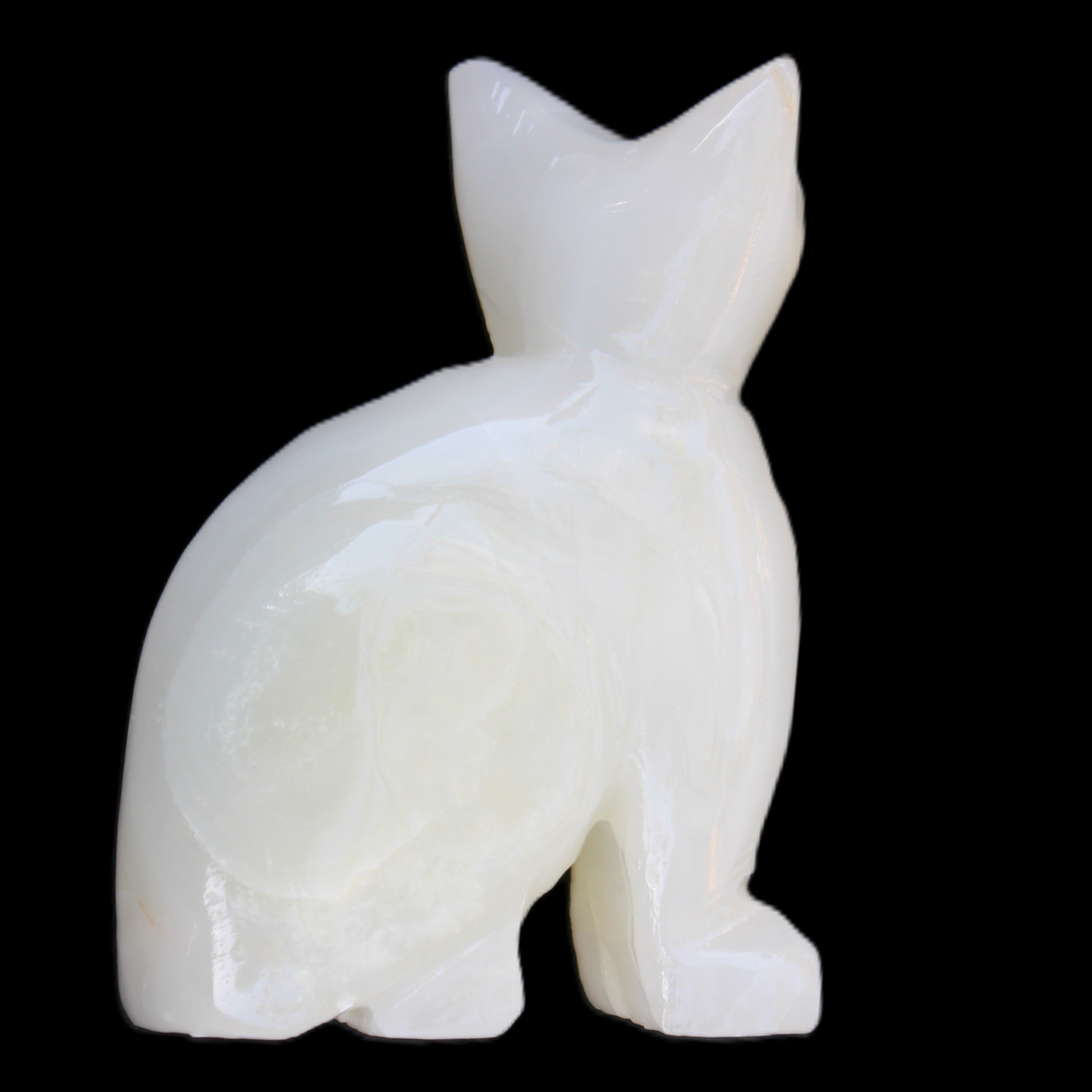 Afghan Jade hand-carved Cat 70*34*102mm 388g in sunlight - Rocks and Things Store