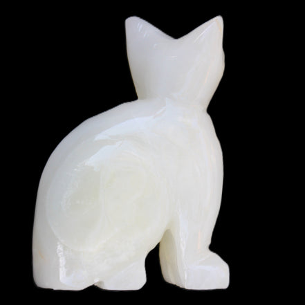 Afghan Jade hand-carved Cat 70*34*102mm 388g in sunlight - Rocks and Things Store