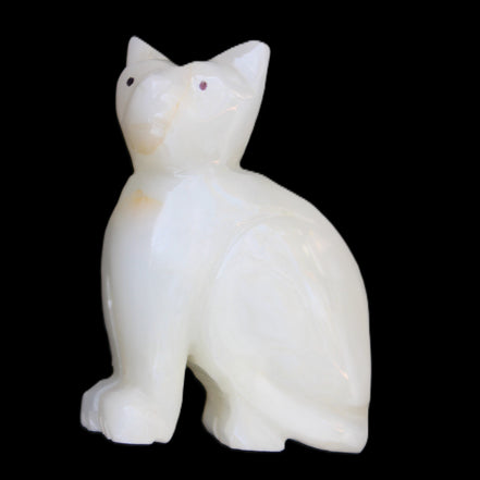 Afghan Jade hand-carved Cat 70*34*102mm 388g in sunlight - Rocks and Things Store