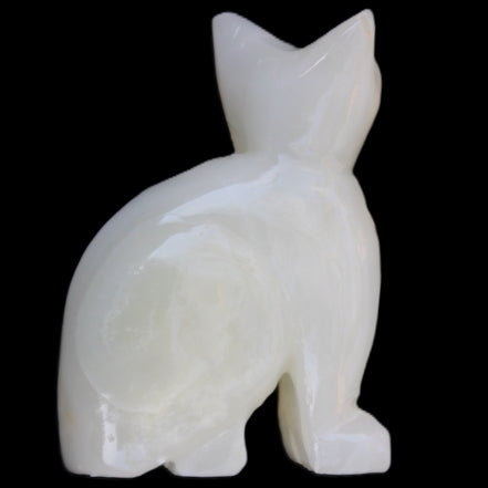 Afghan Jade hand-carved Cat 70*34*102mm 388g in sunlight - Rocks and Things Store