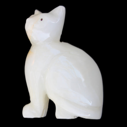 Afghan Jade hand-carved Cat 70*34*102mm 388g in sunlight - Rocks and Things Store