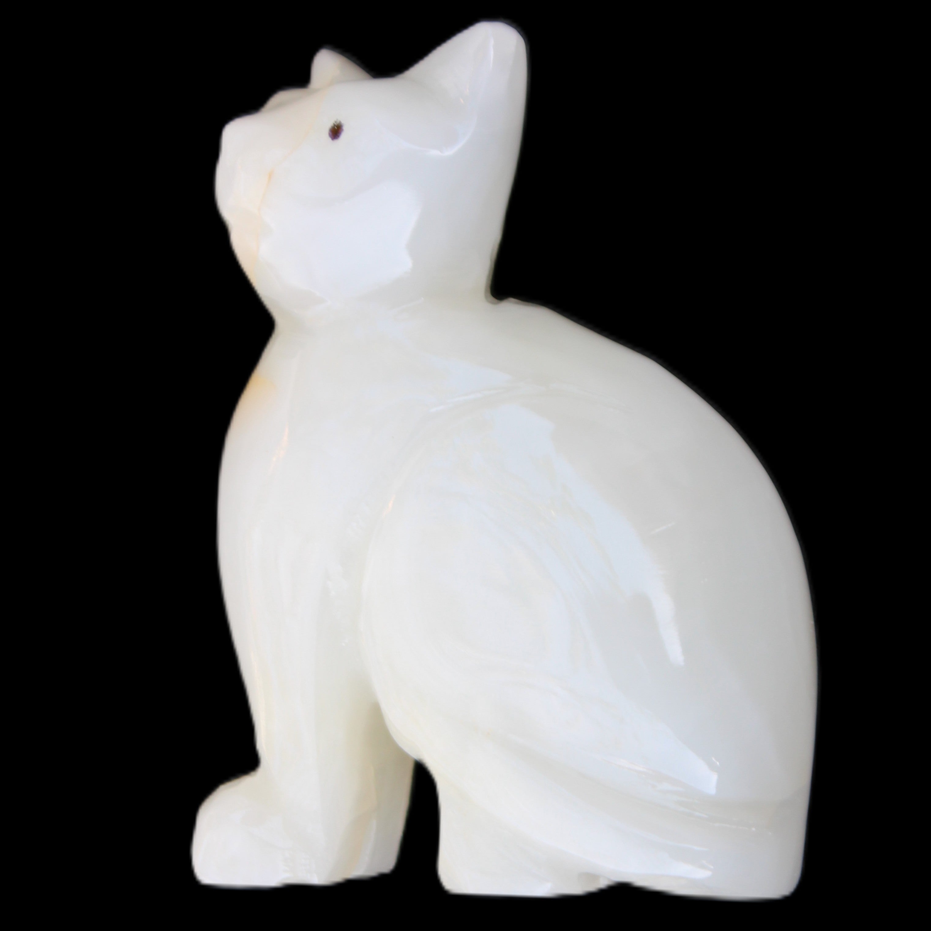 Afghan Jade hand-carved Cat 70*34*102mm 388g in sunlight - Rocks and Things Store