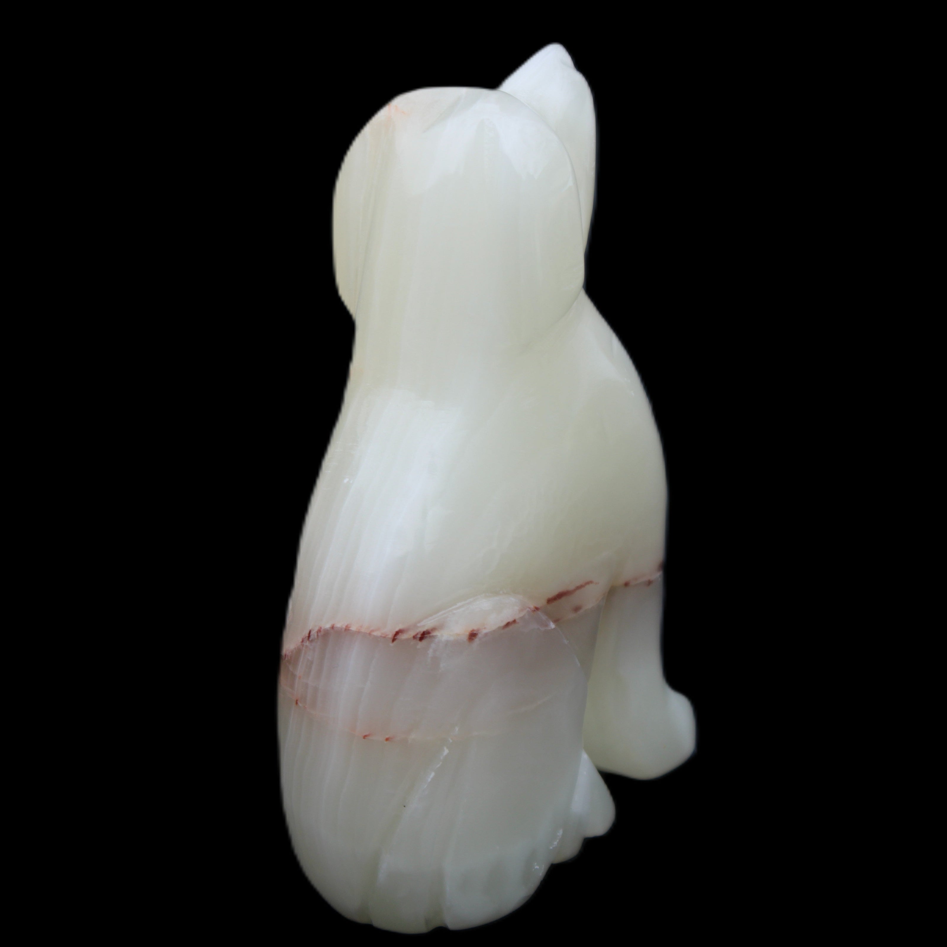 Afghan Jade hand-carved Dog 66*33*105mm 404g in sunlight - Rocks and Things Store