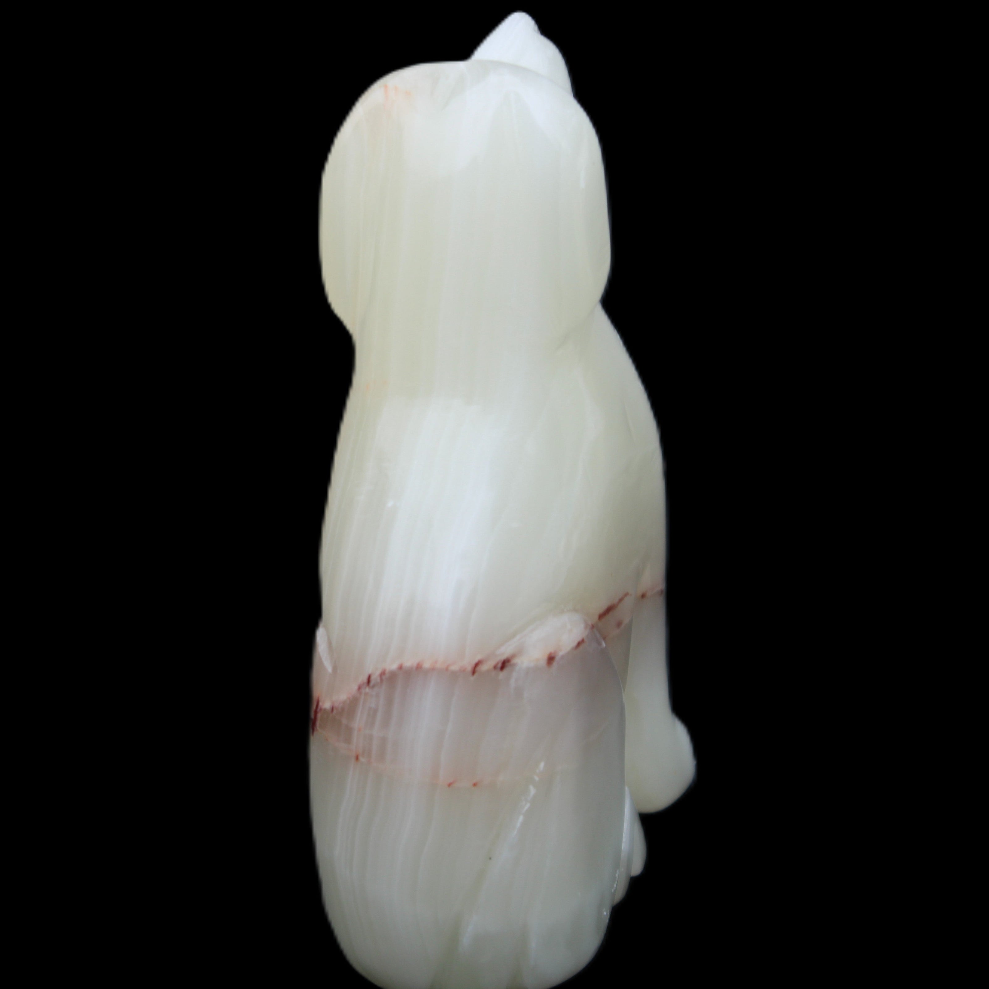 Afghan Jade hand-carved Dog 66*33*105mm 404g in sunlight - Rocks and Things Store