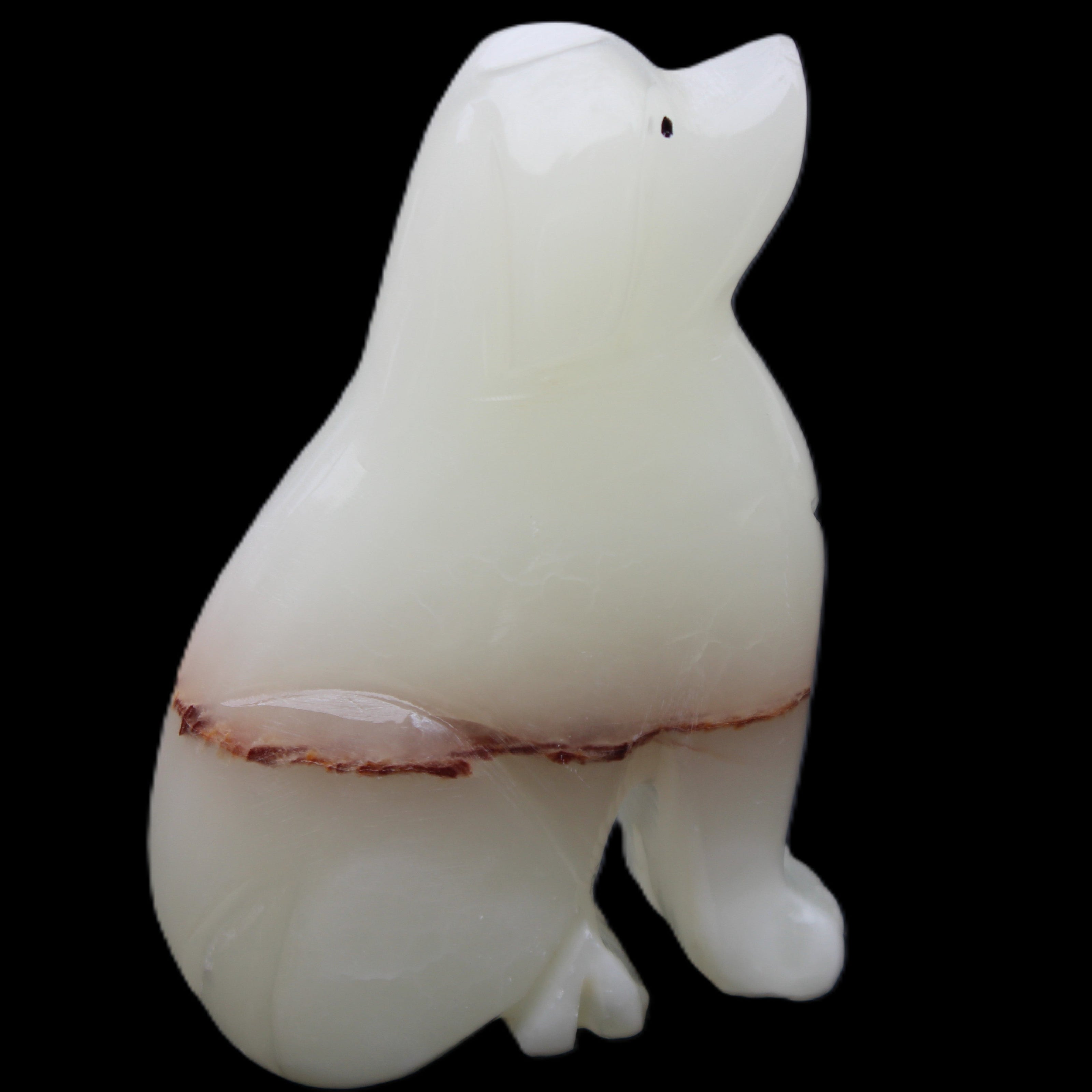 Afghan Jade hand-carved Dog 69*33*105mm 395g in sunlight - Rocks and Things Store