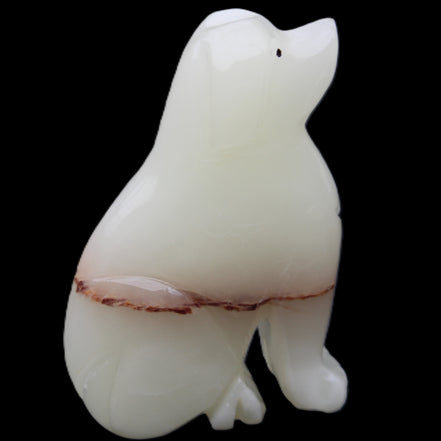 Afghan Jade hand-carved Dog 69*33*105mm 395g in sunlight - Rocks and Things Store