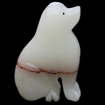 Afghan Jade hand-carved Dog 69*33*105mm 395g in sunlight - Rocks and Things Store