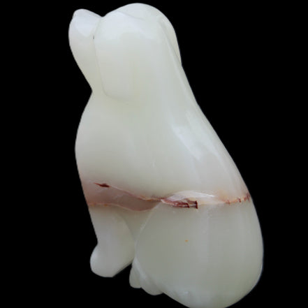 Afghan Jade hand-carved Dog 69*33*105mm 395g in sunlight - Rocks and Things Store