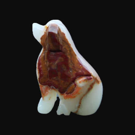 Afghan Jade hand-carved Dog 73*35*106mm 431g in sunlight - Rocks and Things Store