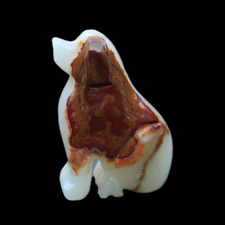 Afghan Jade hand-carved Dog 73*35*106mm 431g in sunlight - Rocks and Things Store
