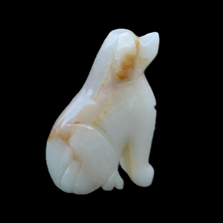 Afghan Jade hand-carved Dog 73*35*106mm 431g in sunlight - Rocks and Things Store