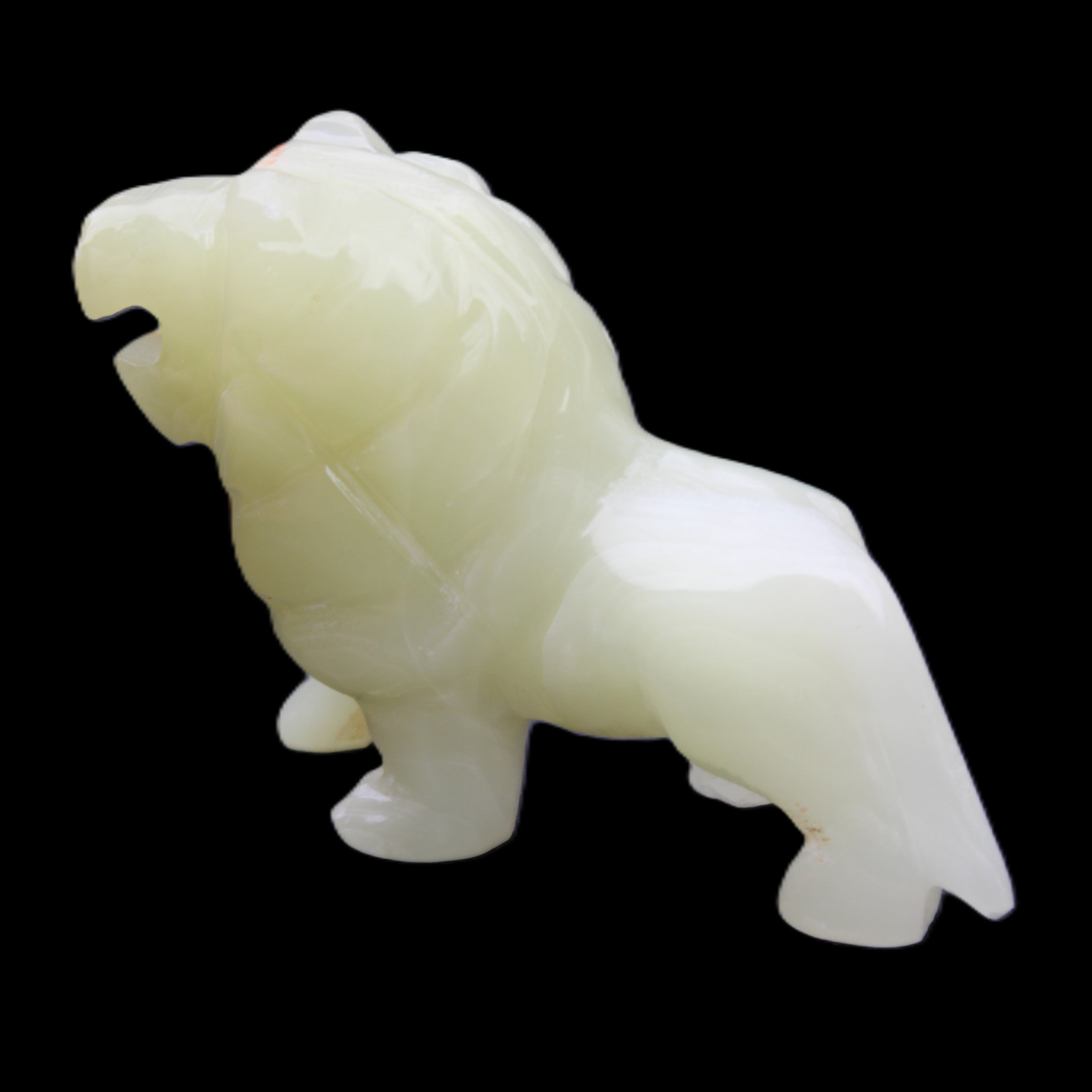 Afghan Jade hand-carved Lion 100*31*78mm 258g in sunlight - Rocks and Things Store