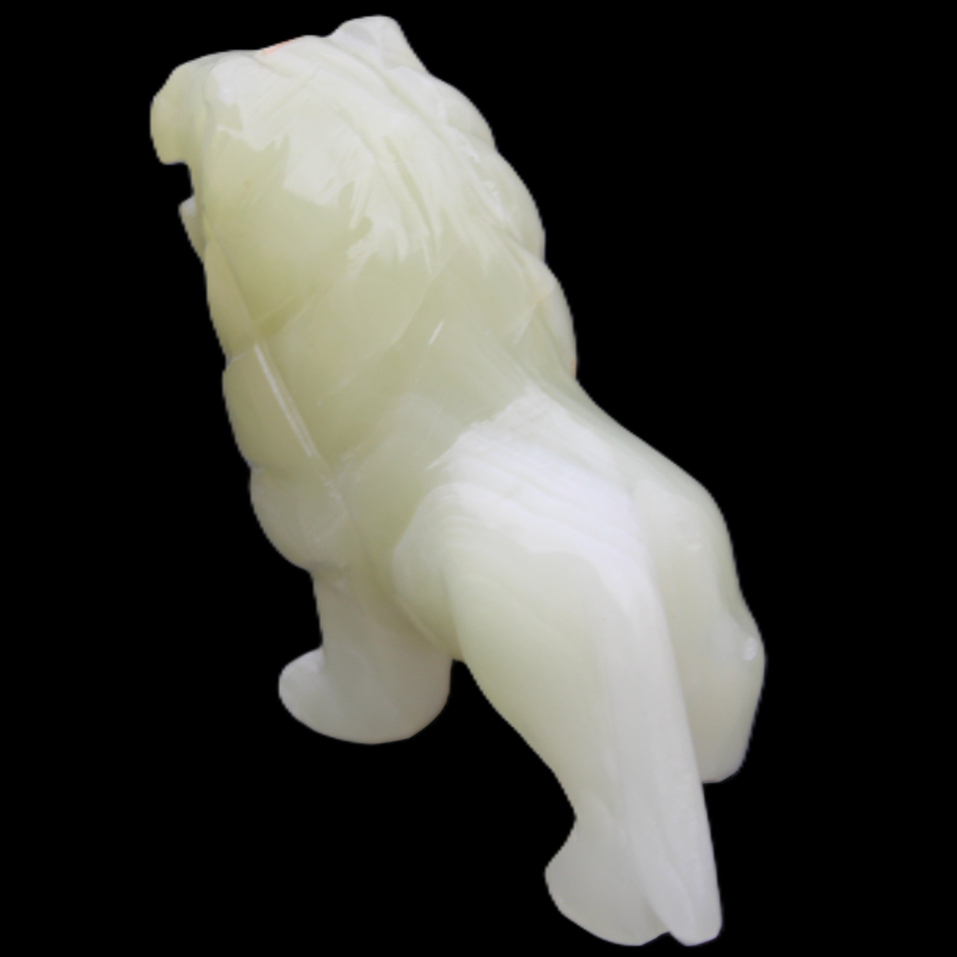 Afghan Jade hand-carved Lion 100*31*78mm 258g in sunlight - Rocks and Things Store